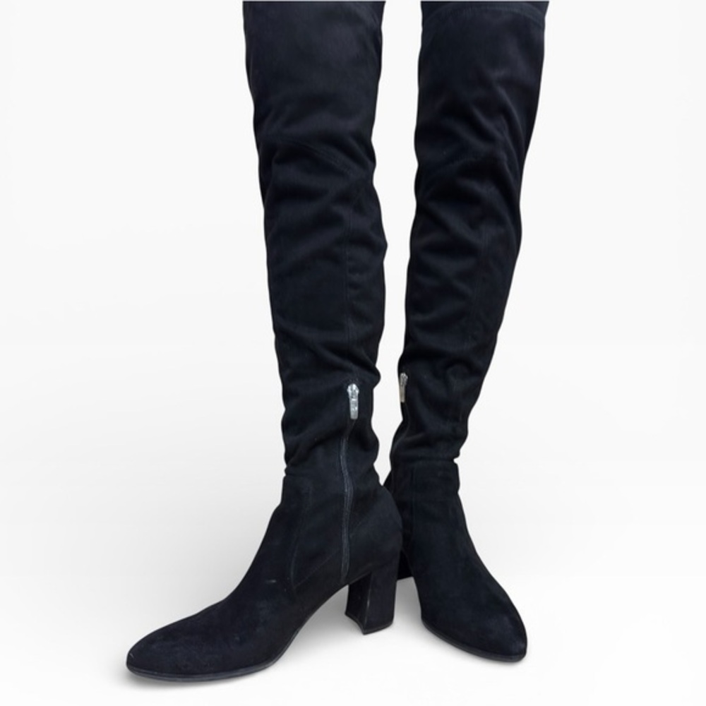 Marc Fisher Luley Over The Knee Boots Black Faux Suede Size US 9